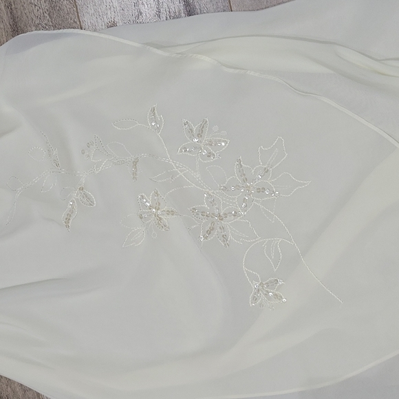 NWOT- La Vie En Rose Ivory Near-Sheer Maxi Nightdress-SZ L - Picture 8 of 15